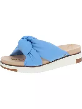 Женские кожаные босоножки Agatha с анималистичным принтом на плоской платформе Sam Edelman, цвет true blue leather