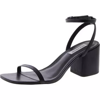 Женские кожаные босоножки Audrina на блочном каблуке с открытой пяткой Steve Madden, черный