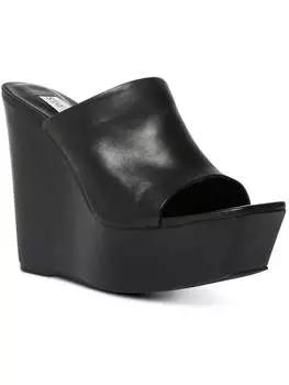 Женские кожаные босоножки Barona на танкетке и платформе Steve Madden, черный
