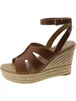 Женские кожаные босоножки Careena с открытым носком на танкетке UGG, цвет chestnut leather