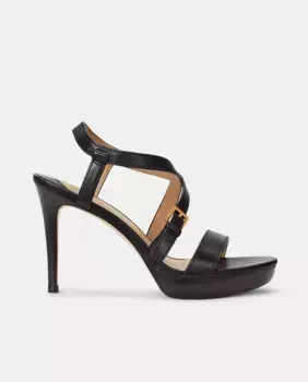 Женские кожаные босоножки Kerri на каблуке Lauren Ralph Lauren, черный