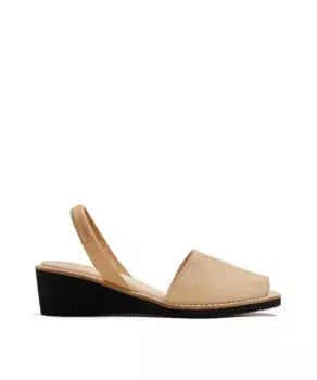 Женские кожаные босоножки Menorcan на танкетке CASTELL MENORCA, темно-синий