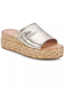 Женские кожаные босоножки-мюли на танкетке PABLOS Dolce Vita, цвет light gold metallic leather