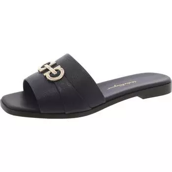 Женские кожаные босоножки-мюли Oria с открытым носком Salvatore Ferragamo, цвет black kid