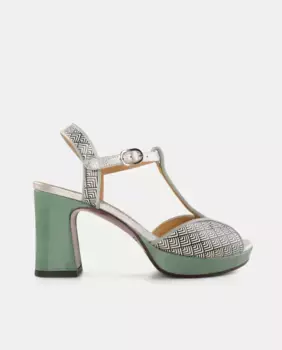 Женские кожаные босоножки на блочном каблуке и платформе Chie Mihara, нефритовый зеленый
