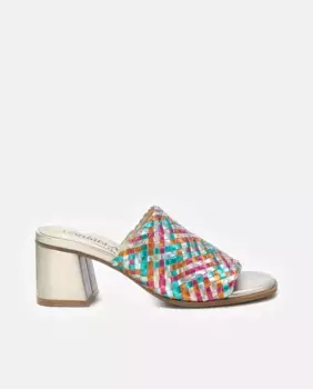 Женские кожаные босоножки на каблуке Carmela, мультиколор