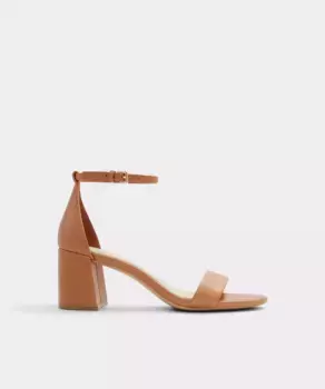 Женские кожаные босоножки на каблуке с круглым носком Aldo, цвет Camel