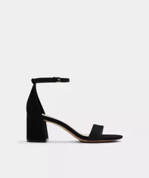 Женские кожаные босоножки на каблуке с круглым носком Aldo, черный