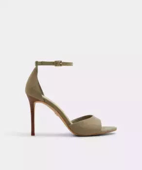 Женские кожаные босоножки на каблуке с круглым носком Aldo, зеленый