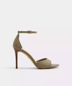 Женские кожаные босоножки на каблуке с круглым носком Aldo, зеленый