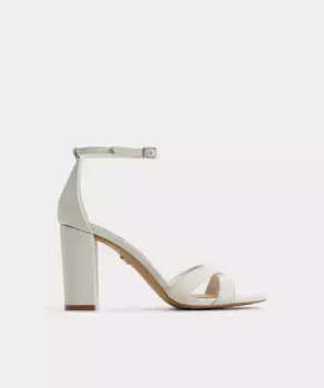 Женские кожаные босоножки на каблуке с круглым носком Aldo, белый