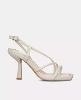 Женские кожаные босоножки на каблуке с квадратным носком Alma en Pena, белый