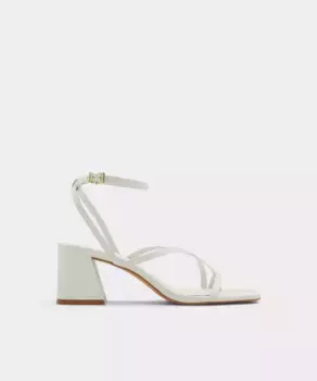 Женские кожаные босоножки на каблуке с квадратным носком Aldo, белый