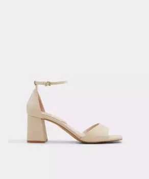 Женские кожаные босоножки на каблуке с квадратным носком Aldo, бежевый