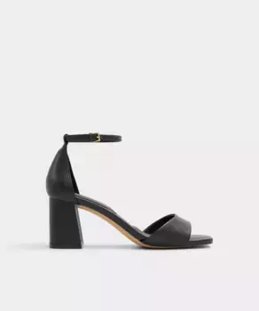 Женские кожаные босоножки на каблуке с квадратным носком Aldo, черный