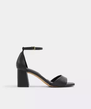 Женские кожаные босоножки на каблуке с квадратным носком Aldo, черный
