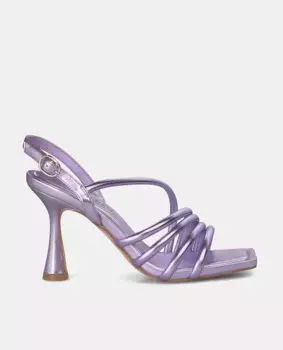 Женские кожаные босоножки на каблуке с квадратным носком Alma en Pena, пурпурный