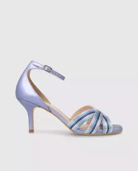 Женские кожаные босоножки на каблуке с перекрещенными ремешками Lodi, пурпурный