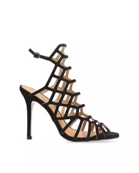 Женские кожаные босоножки на каблуке с подошвой из искусственной кожи и застежкой-пряжкой Alpe, черный