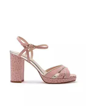 Женские кожаные босоножки на каблуке с пряжкой Paco Gil, розовый