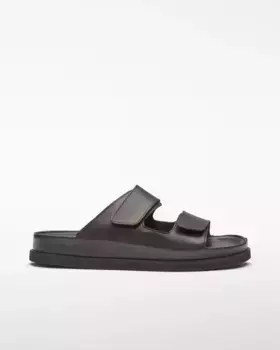 Женские кожаные босоножки на каблуке с витыми ремешками Adolfo Dominguez, темно-коричневый