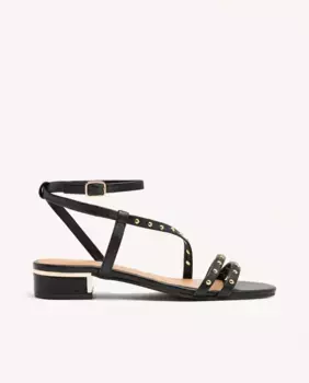 Женские кожаные босоножки на каблуке с заклепками и застежкой на щиколотке Gioseppo, черный