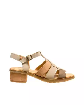 Женские кожаные босоножки на каблуке с застежкой-пряжкой El Naturalista, цвет Nude