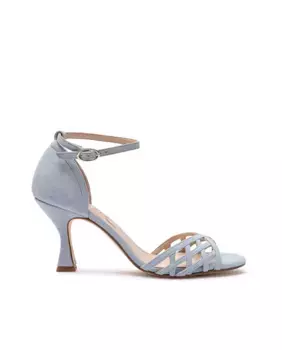 Женские кожаные босоножки на каблуке с застежкой-пряжкой Paco Gil, голубой