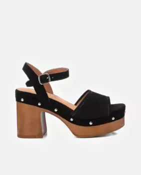 Женские кожаные босоножки на каблуке с застежкой-пряжкой Carmela, черный