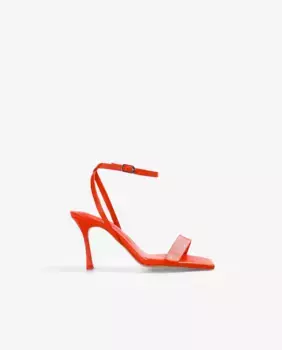 Женские кожаные босоножки на каблуке с застежкой-пряжкой Scalpers, оранжевый