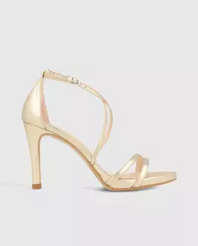 Женские кожаные босоножки на каблуке с застежкой-пряжкой Lodi, золотой