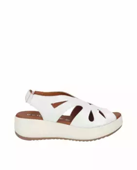 Женские кожаные босоножки на платформе на резинках D'Chicas, белый