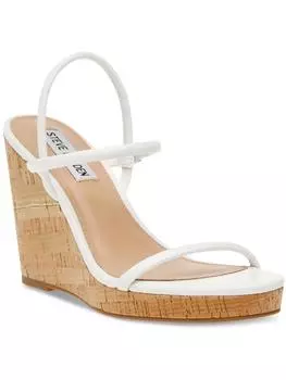 Женские кожаные босоножки на платформе с миндалевидным носком Steve Madden, цвет white leather