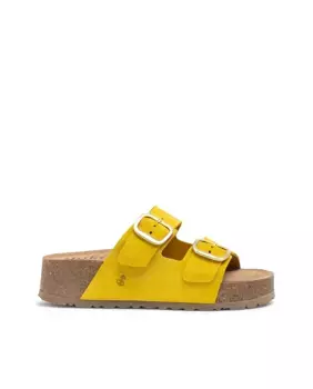 Женские кожаные босоножки на платформе Yokono, жёлтый