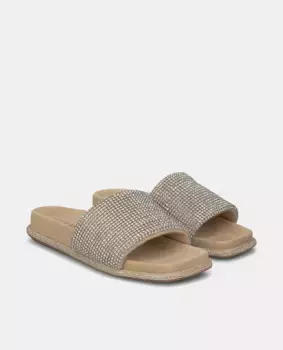 Женские кожаные босоножки на плоской подошве с квадратным носком Alma en Pena, бежевый