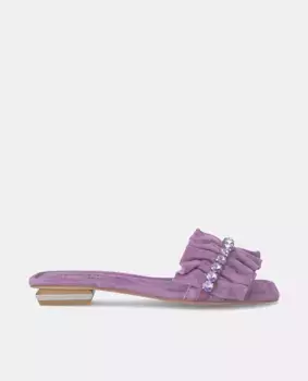 Женские кожаные босоножки на плоской подошве с квадратным носком Alma en Pena, фиолетовый