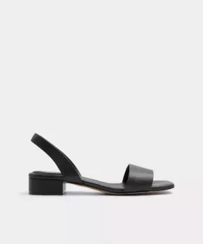 Женские кожаные босоножки на плоской подошве с квадратным носком Aldo, черный