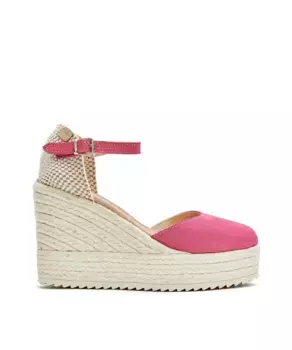 Женские кожаные босоножки на танкетке CASTELL MENORCA, розовый