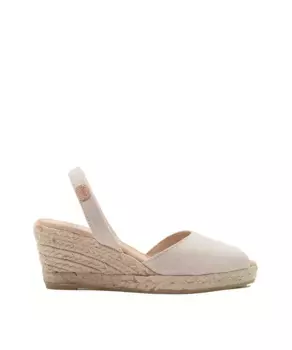 Женские кожаные босоножки на танкетке CASTELL MENORCA, бежевый