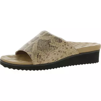 Женские кожаные босоножки на танкетке Heston Walking Cradles, цвет natural/brown/snake