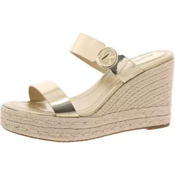 Женские кожаные босоножки на танкетке Lucinda MICHAEL Michael Kors, цвет pale gold