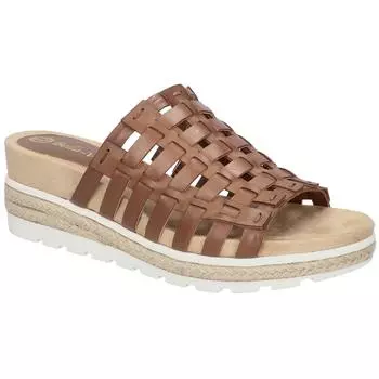 Женские кожаные босоножки на танкетке Oaklynn Bella Vita, коричневый