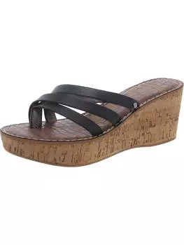 Женские кожаные босоножки на танкетке Ronda Sam Edelman, черный