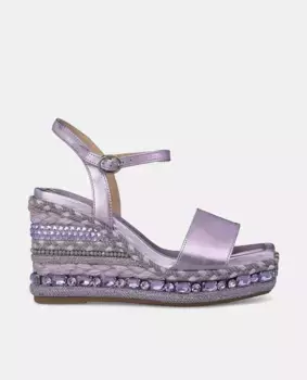 Женские кожаные босоножки на танкетке с квадратным носком Alma en Pena, сиреневый