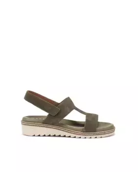 Женские кожаные босоножки на танкетке с отделкой Dorking, зеленый