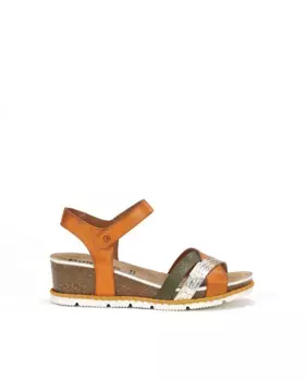 Женские кожаные босоножки на танкетке с отделкой Dorking, оранжевый