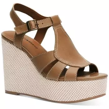 Женские кожаные босоножки на танкетке с открытым носком Ressica Lucky Brand, цвет cortado