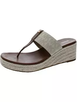 Женские кожаные босоножки на танкетке с открытым носком VERITY WEDGE MICHAEL Michael Kors, цвет hemp