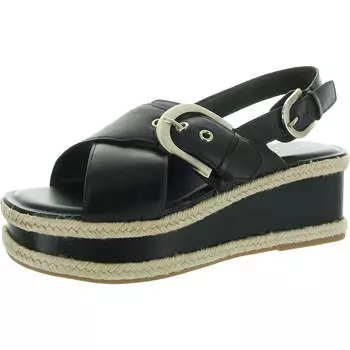 Женские кожаные босоножки на танкетке с пряжкой Renda Marc Fisher LTD, черный