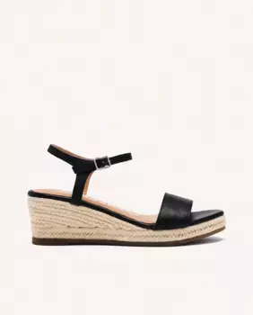 Женские кожаные босоножки на танкетке с застежкой-пряжкой и кожаной стелькой Gioseppo, черный